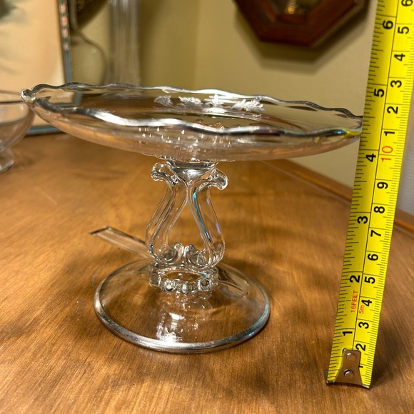 New Martinsville Viking Oval Vase & Compote Silver Flowers of Flanders Poppies - Picture 14 of 15